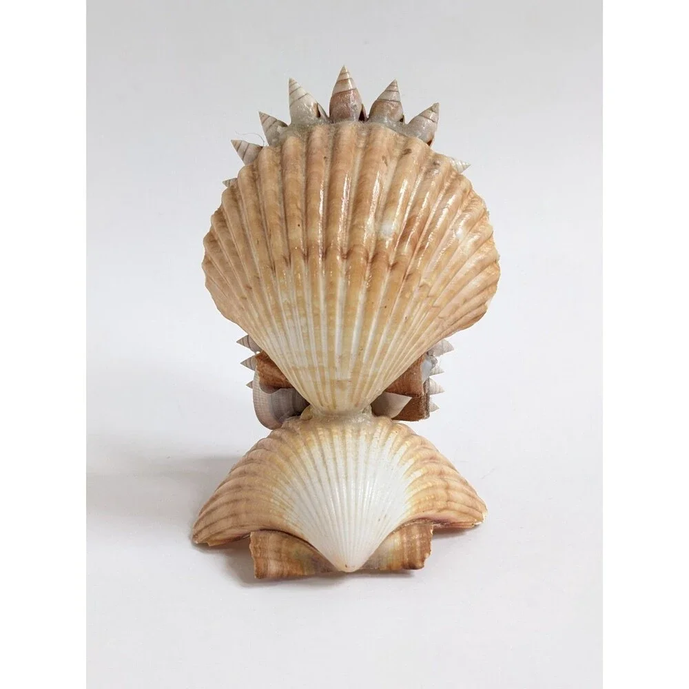 Shell Grotto‎ Crucifix Jesus Christ Seashell Religious Folk Art Coastal Decor
